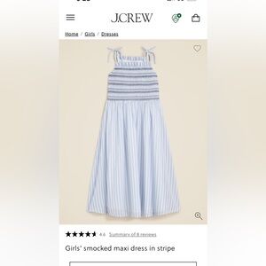 J. Crew Girls' smocked maxi dress in stripe